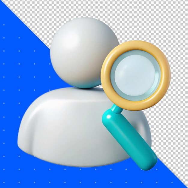 Búsqueda de usuario 3D Render Objeto PNG Fondo transparente