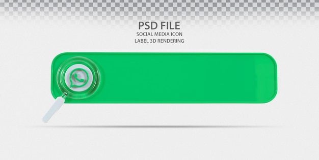 Búsqueda de whatsapp con etiqueta 3d render