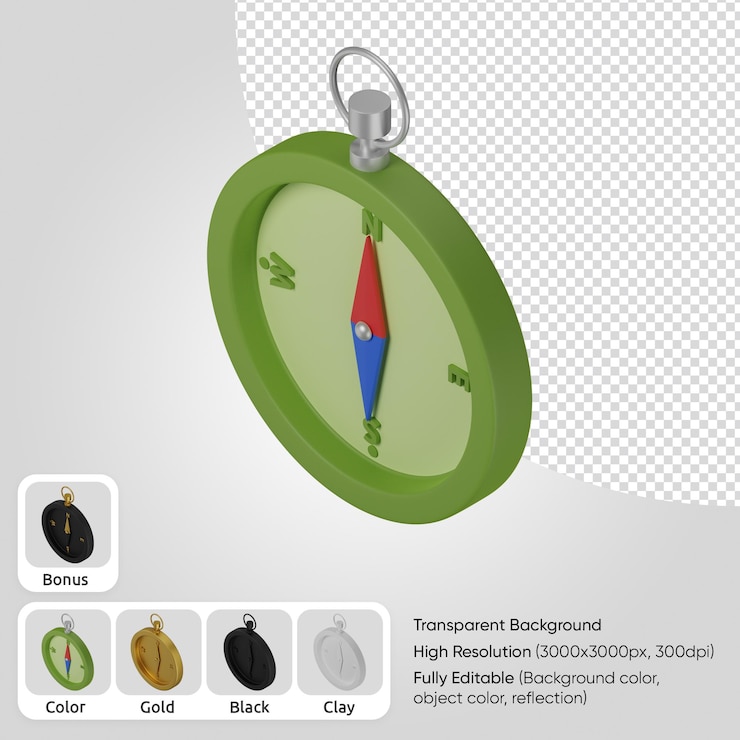 PSD bussola 3d