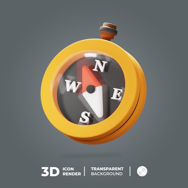 PSD bussola icona 3d