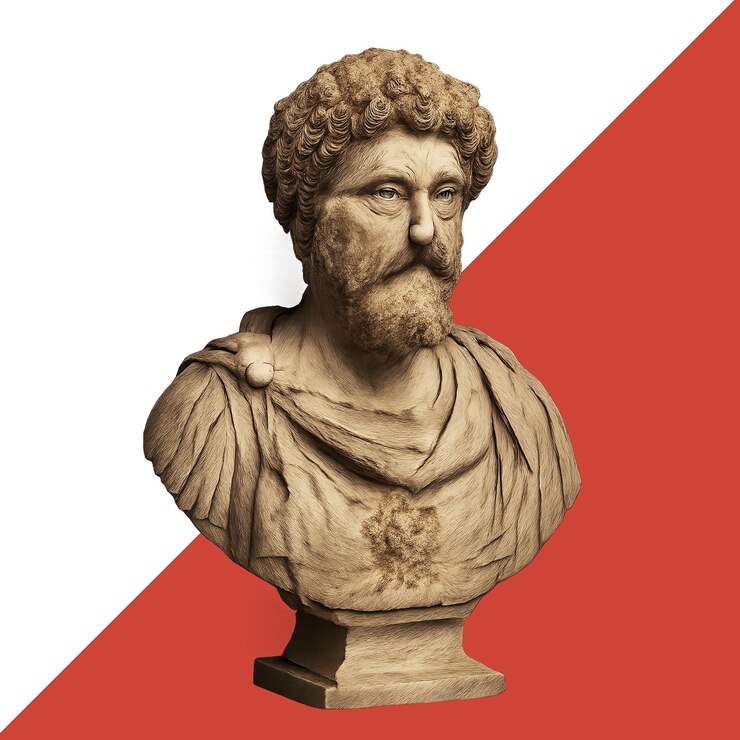 PSD bust of marcus aurelius a roman emperor and philosopher