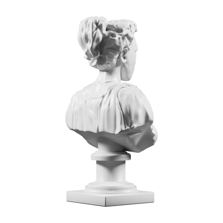 PSD buste en marbre blanc d'une figure classique