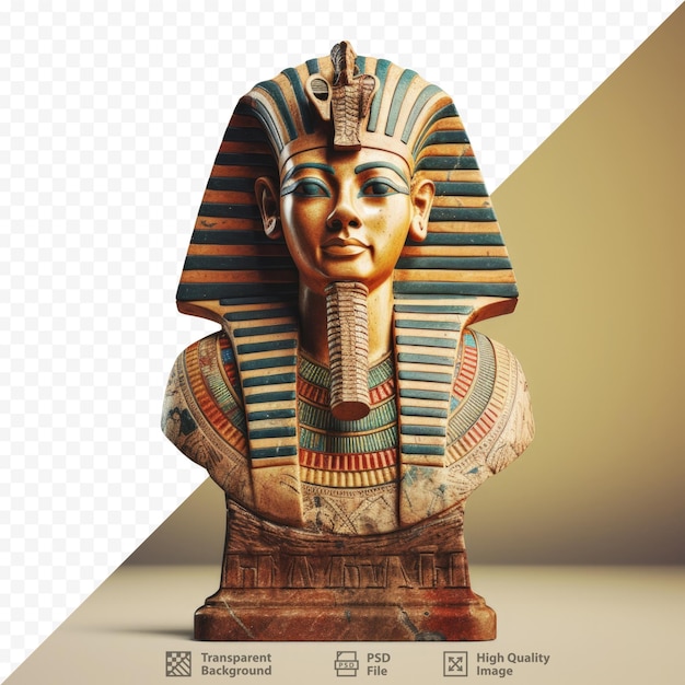 PSD buste de pharaon ancien en marbre et en granit d'égypte