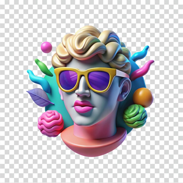 PSD busto classico in neonlit un'interpretazione moderna della scultura antica