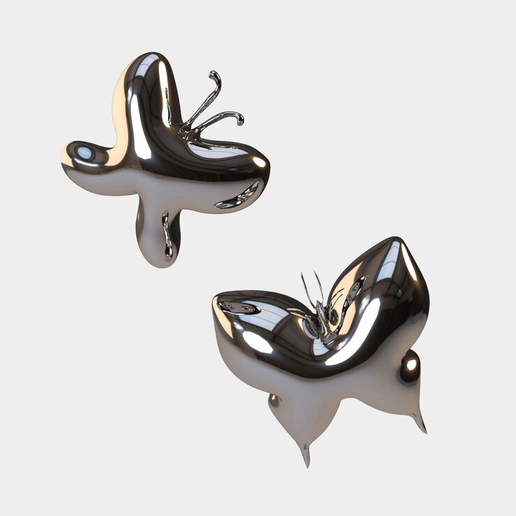 PSD butterfly chrome metallic