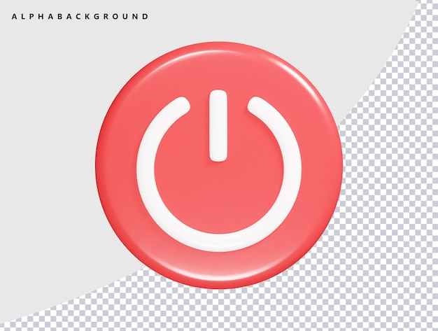 Button icon 3d render illustration