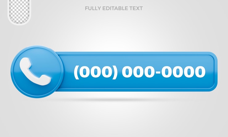 PSD button numero di contatto con testo modificabile