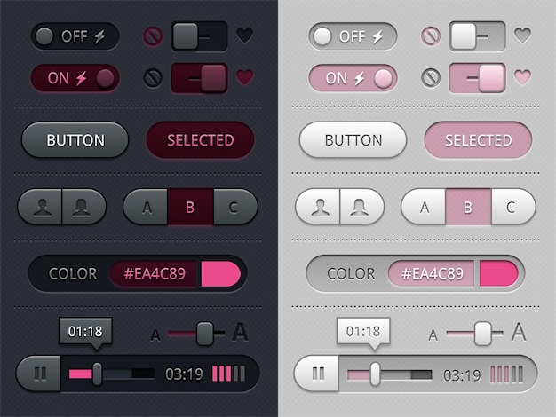 button ui kit collection psd