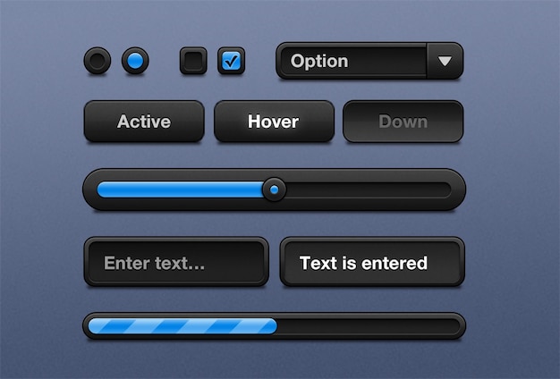 PSD button ui kit-sammlung für psd