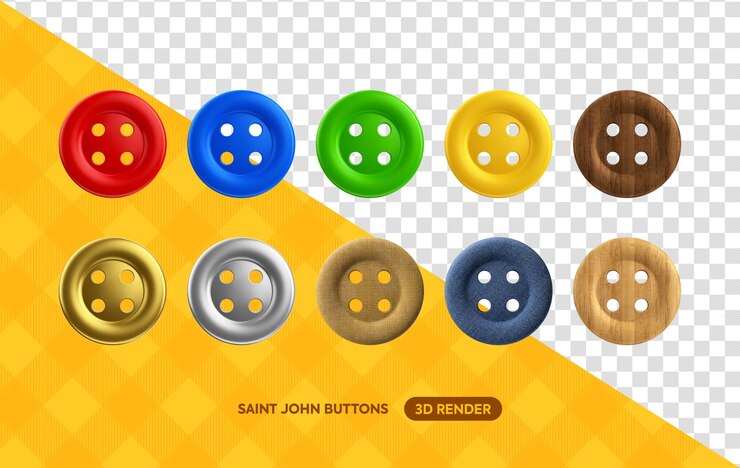 PSD buttons decoration for brazilian sao joao festa junina celebration 3d render