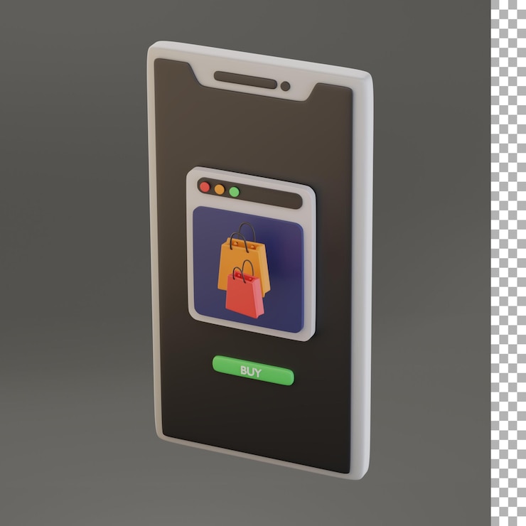 Buy With Mobile Phone 3d Icon