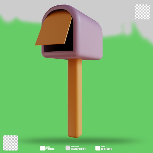Buzón de ilustración 3D