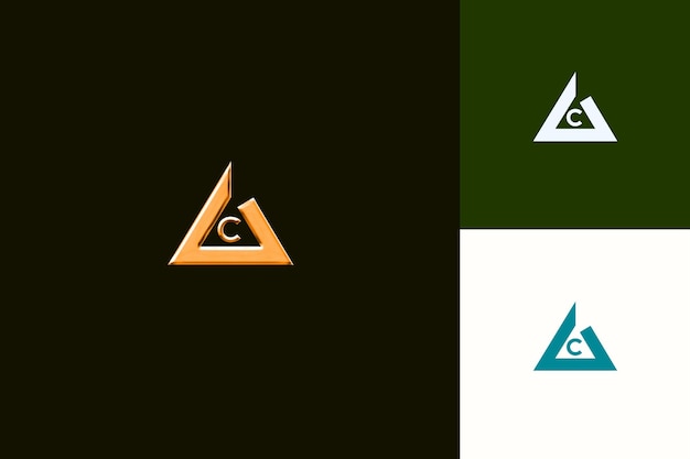C com letra com símbolo estilo de design de logotipo com C em forma de natureza coleções de vetores abstratos