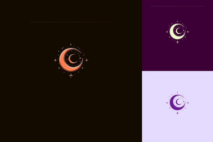 PSD c con la letra luna estilo de diseño del logotipo con la c en forma de cr colecciones vectoriales abstractas de la naturaleza