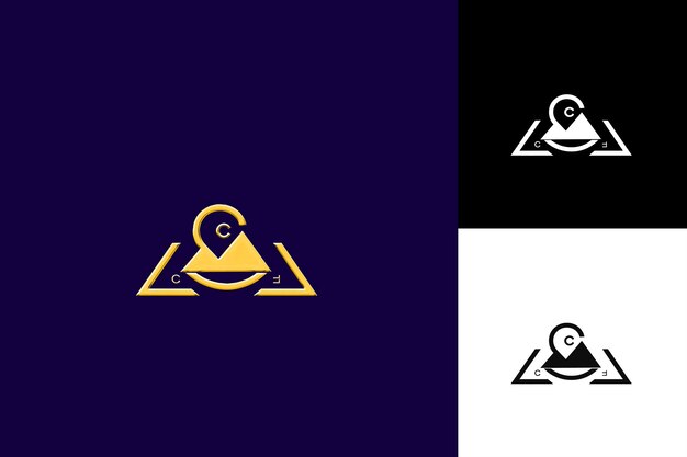 C con letra y símbolo Diseño de logotipo Estilo con C en forma de ilustración Diseños vectoriales de logotipo