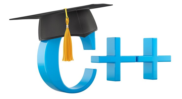 PSD c más más lenguaje de programación con sombrero de educación renderización 3d aislado en fondo transparente