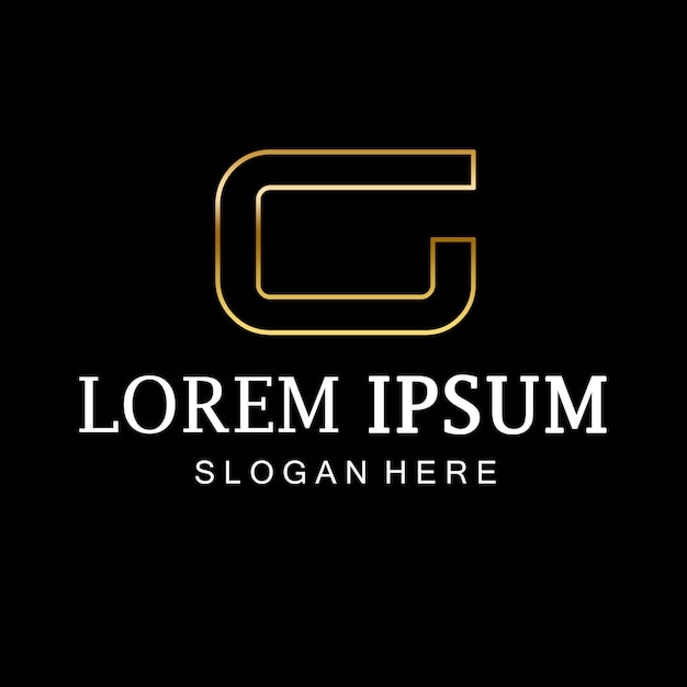 C Progettazione del logo dorato