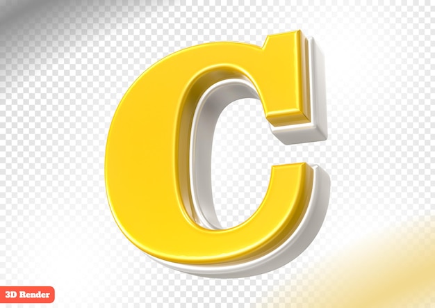 C-Schrift Gold 3D-Rendering