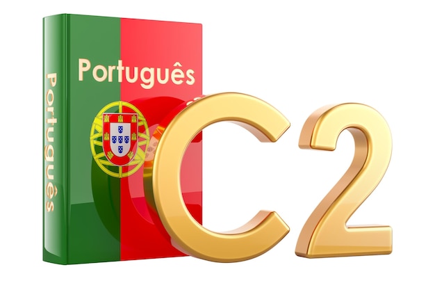 C2 Portuguese level concept C2 Proficiency 3D rendering isolated on transparent background