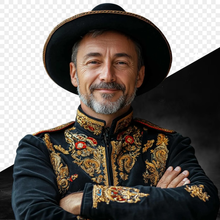 PSD un caballero elegante con un traje de época
