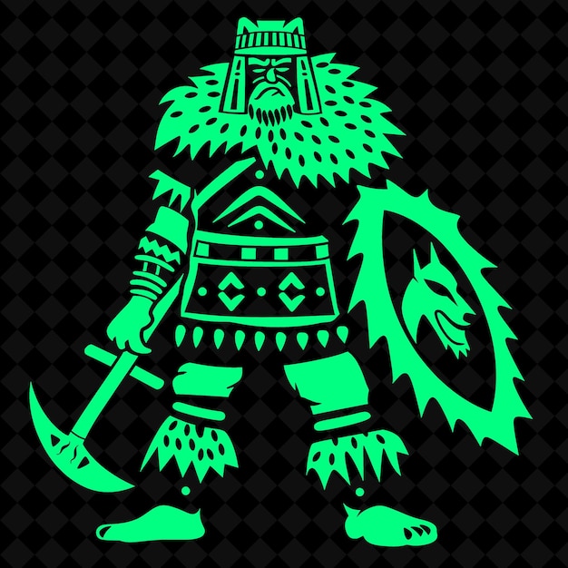 un caballero verde con una espada y un escudo
