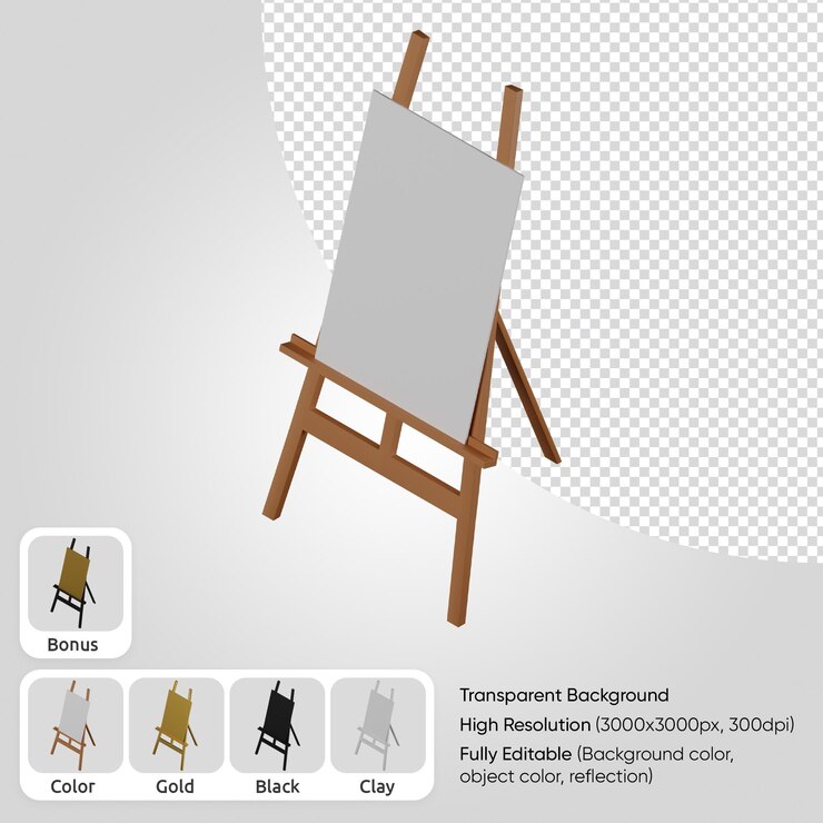 PSD caballete 3d
