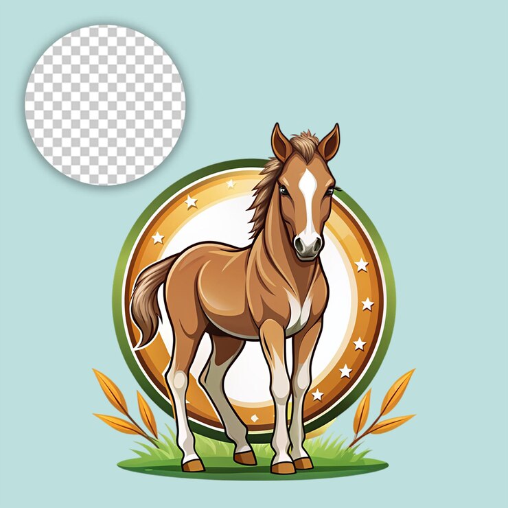 PSD caballo aislado sobre un fondo transparente