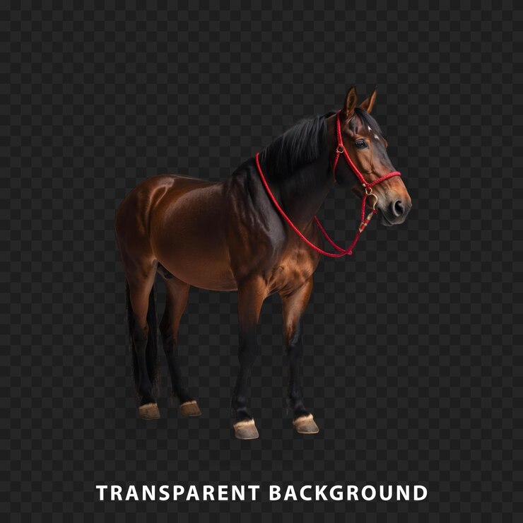 PSD un caballo majestuoso aislado en un fondo transparente