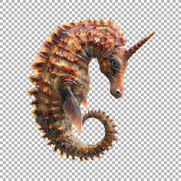Caballo de mar en fondo transparente generado por Ai