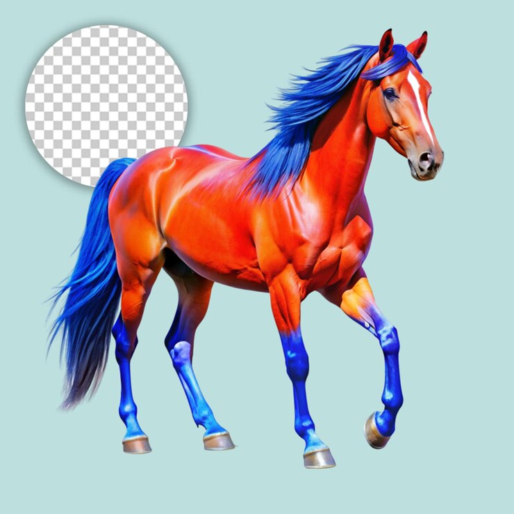 PSD caballo marrón sobre un fondo transparente