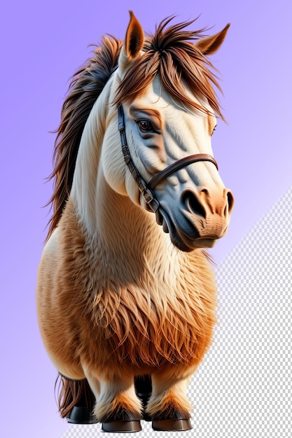 PSD un caballo con una melena y una melena en la cabeza