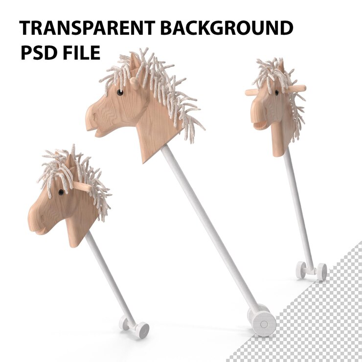 PSD caballo de pasatiempo juguete de madera para niños png