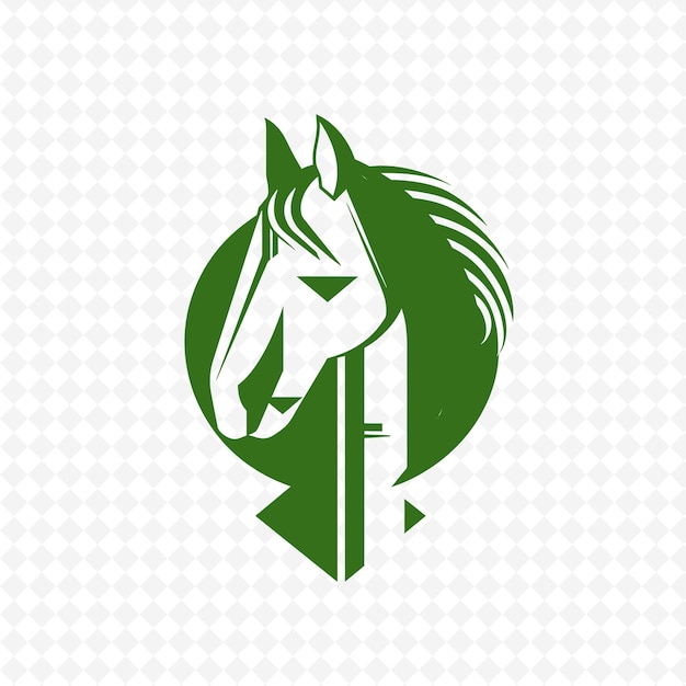 un caballo verde con un fondo verde con un logotipo verde en él