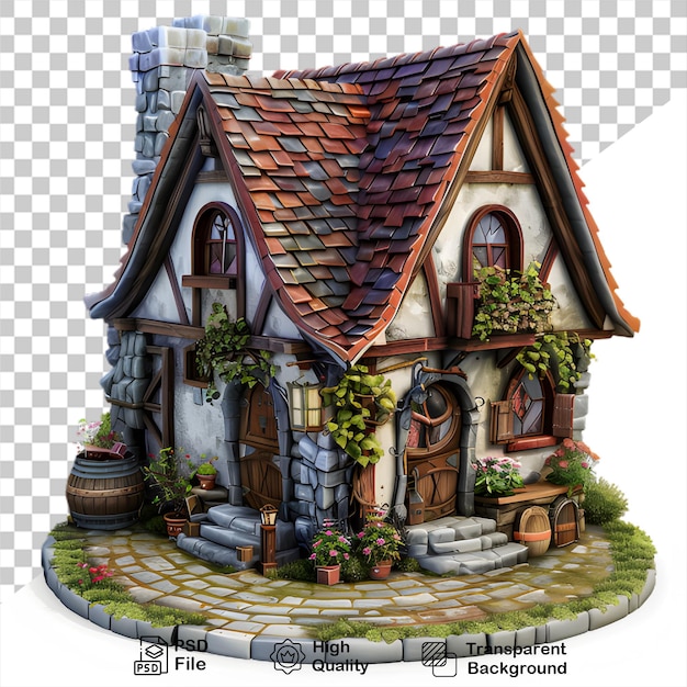 PSD cabaña de brujas en 3d con fondo transparente