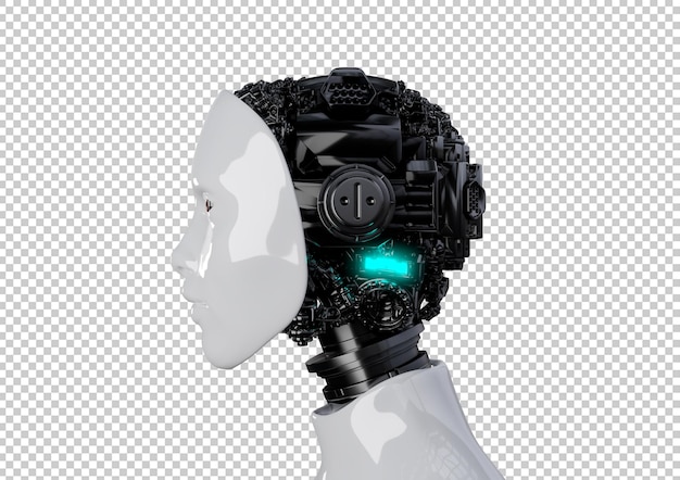 PSD cabeça de robô humanóide com tecnologia interna de cérebro artificial ciber-mecânico