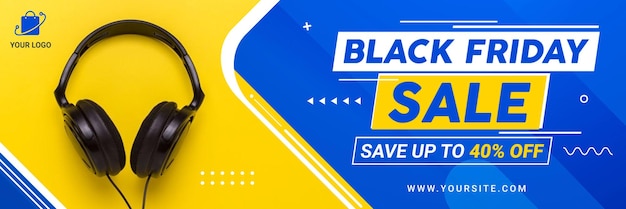 Cabeçalho multiuso do twitter para banner black friday de venda de produto