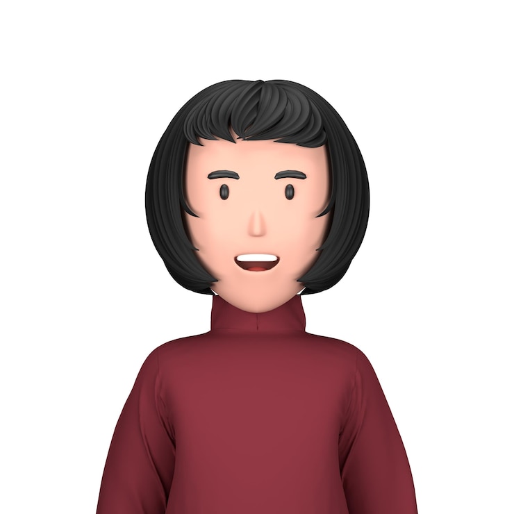 PSD cabello corto niña mujer mujeres avatar 3d