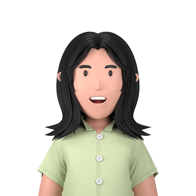 Cabello largo Niña mujer Mujeres Avatar 3D