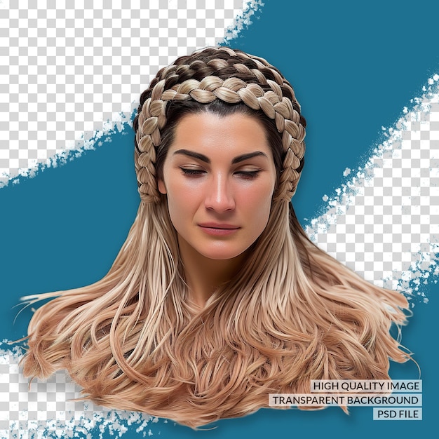 PSD el cabello sintético 3d png clipart trasfondo aislado transparente