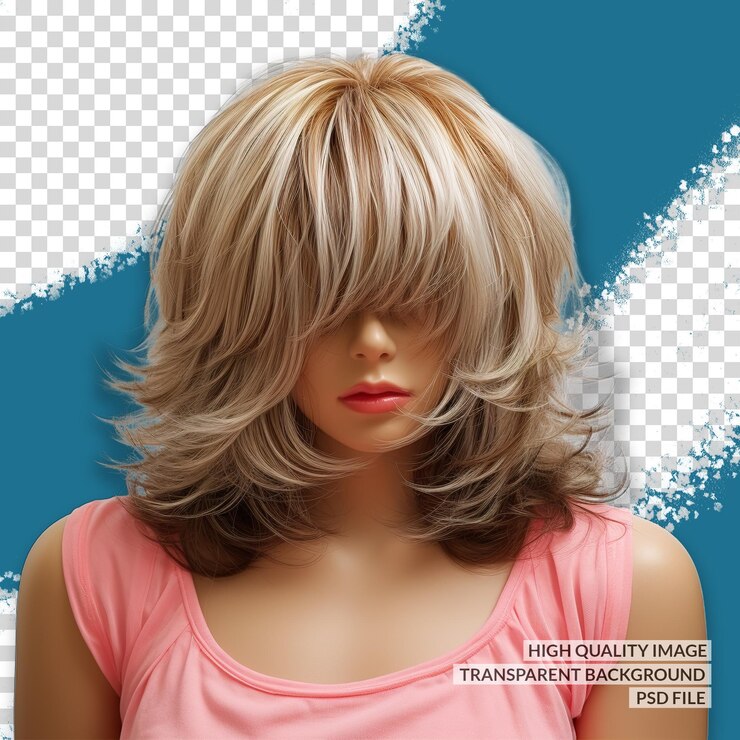 PSD cabelo sintético 3d png clipart transparente fundo isolado