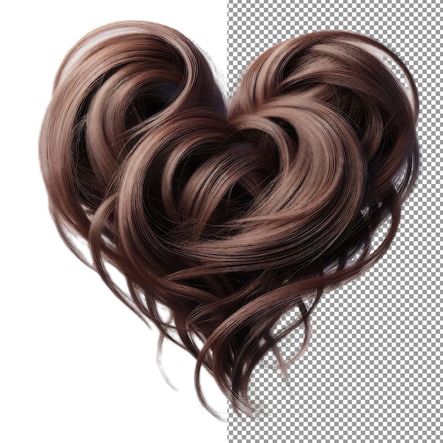 PSD cabelos elegantes em forma de coração png
