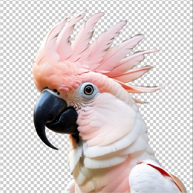 Cabeza de cabeza de primer plano Cacatua moluccensis animal cabeza de primer plano