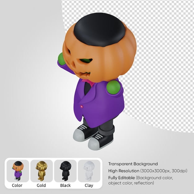 Cabeza de calabaza 3d