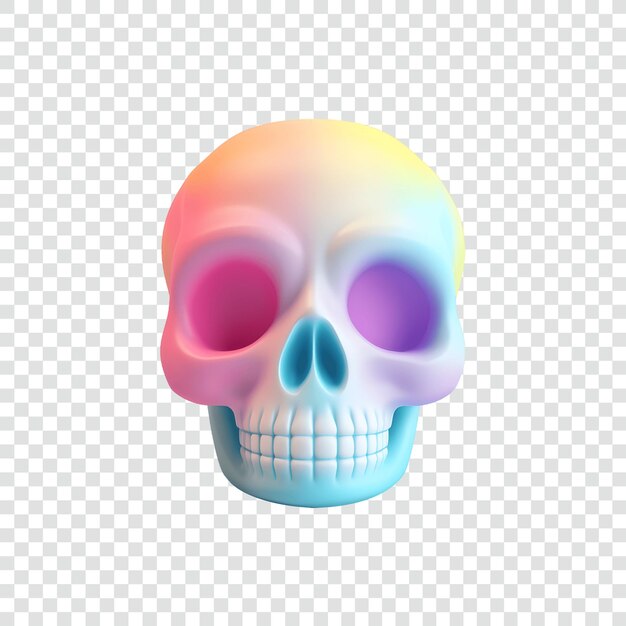 PSD cabeza de cráneo colorido icono aislado ilustración de renderizado 3d