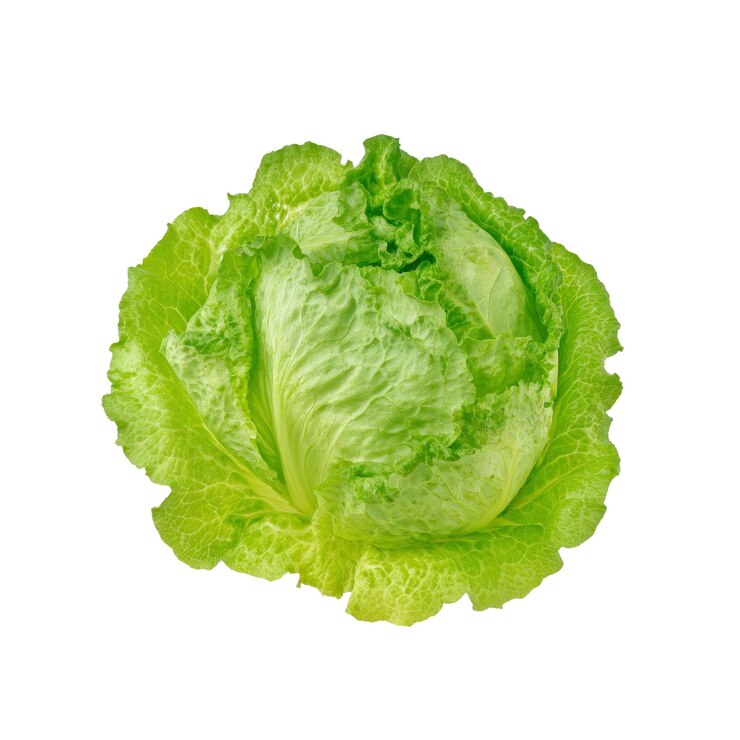 PSD cabeza de lechuga verde fresca aislada sobre un fondo blanco