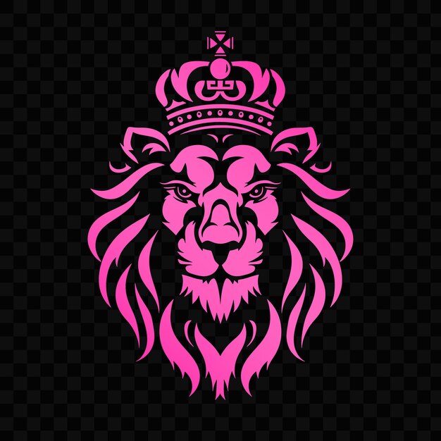 Una cabeza de león con una corona en ella