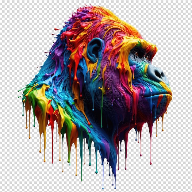 PSD una cabeza de león con un fondo colorido y la palabra león en él