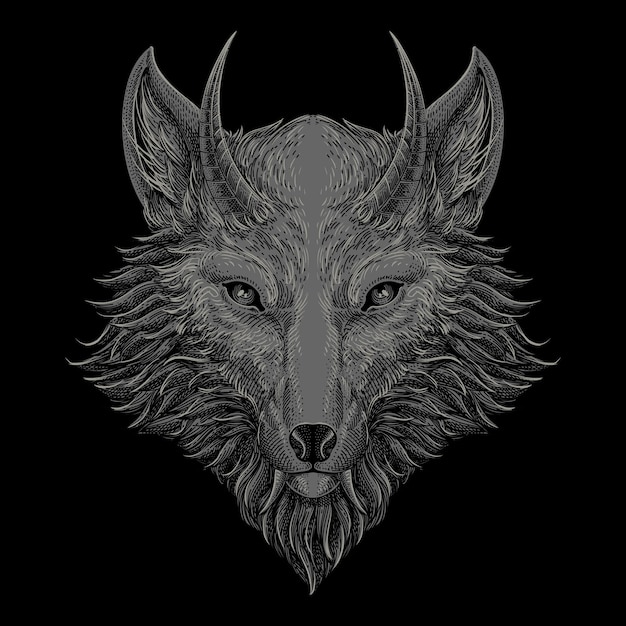PSD cabeza de lobo en gris oscuro