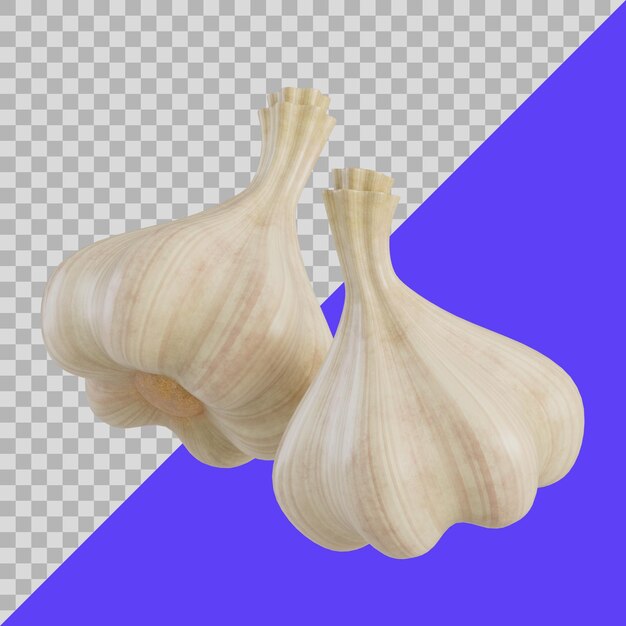 PSD cabezas de ajo estilizadas modelo 3d