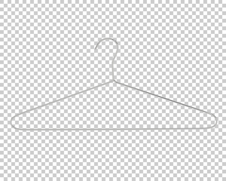 PSD cabide na ilustração de renderização 3d de fundo transparente
